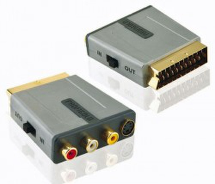 Profigold PROD765 SCART 3x RCA FM + S-video FM Grau Kabelschnittstellen-/adapter