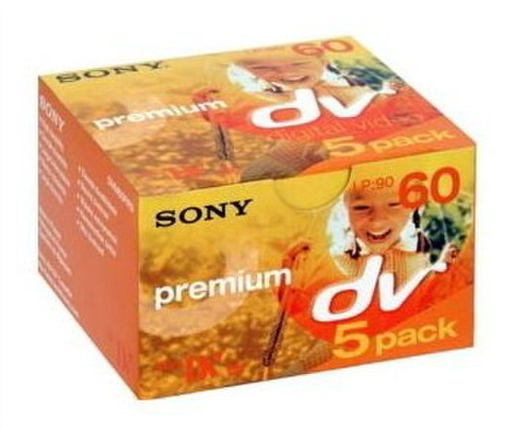 Sony 5DVM60PR MiniDV Premium Tape 5-pack + 1 Cleaner MiniDV blank video tape