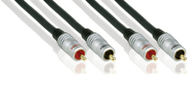 Profigold PGA4201CI 1m 2 x RCA Black,Silver audio cable