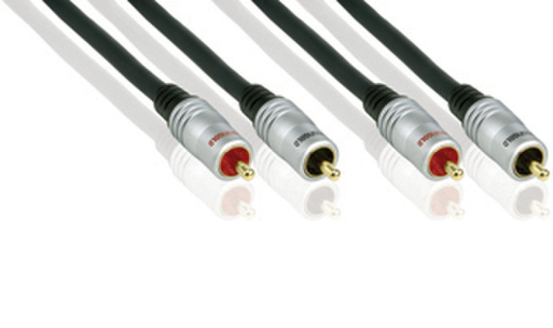 Profigold PGA4201CI 1m 2 x RCA Schwarz, Silber Audio-Kabel