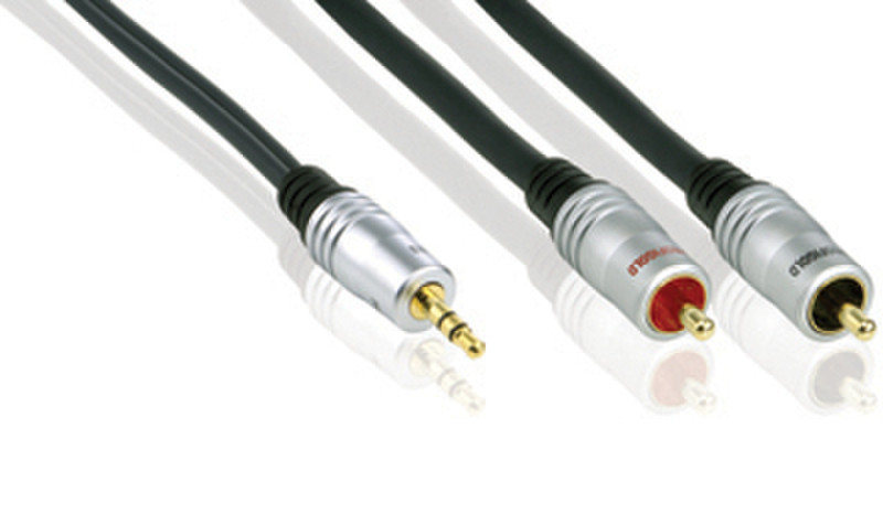 Profigold PGA3403CI 3m 3.5mm 2 x RCA Black audio cable