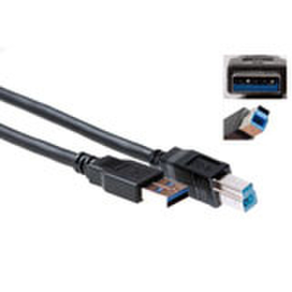 Advanced Cable Technology SB3019 2m USB A USB B Schwarz USB Kabel