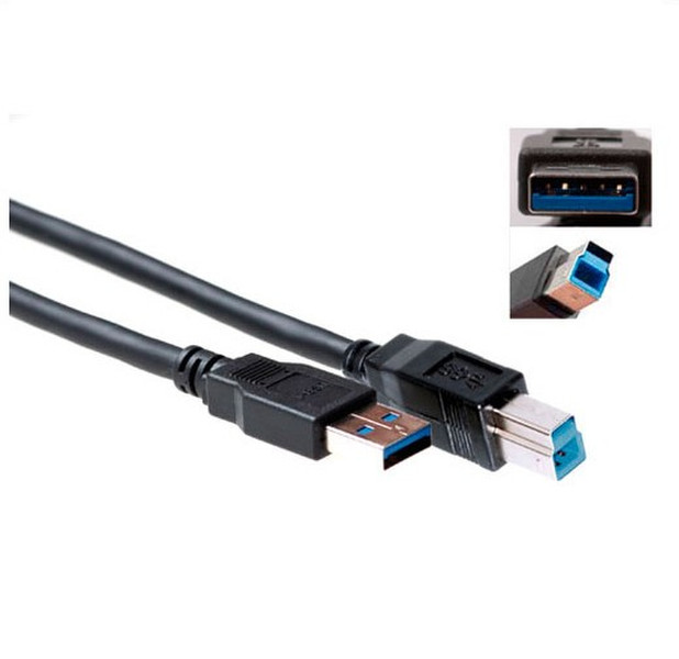 Advanced Cable Technology 0.5m USB 3.0 0.5m USB A USB B Schwarz USB Kabel