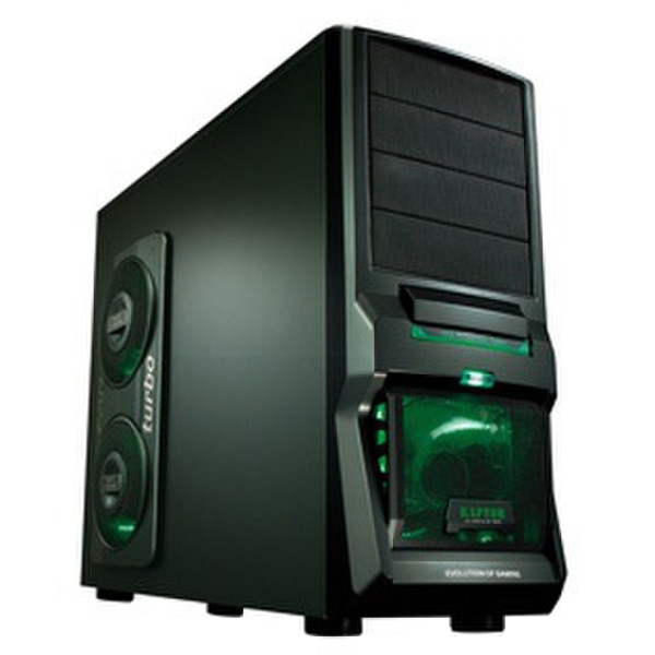 MS-Tech CA-0300 Raptor SE Midi-Tower Black,Green,Grey computer case