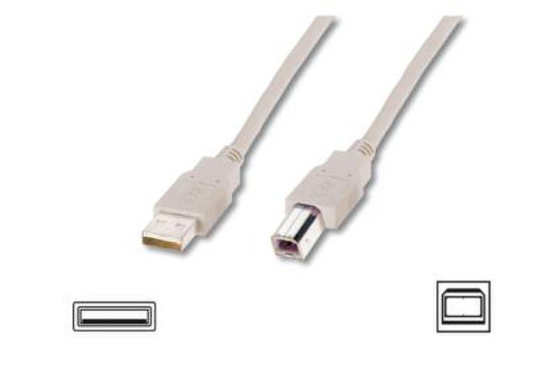 ASSMANN Electronic AK 672/ALG 1.8м USB A USB B Бежевый кабель USB