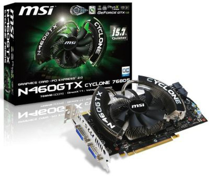 MSI N460GTX Cyclone 768D5/OC GeForce GTX 460 GDDR5