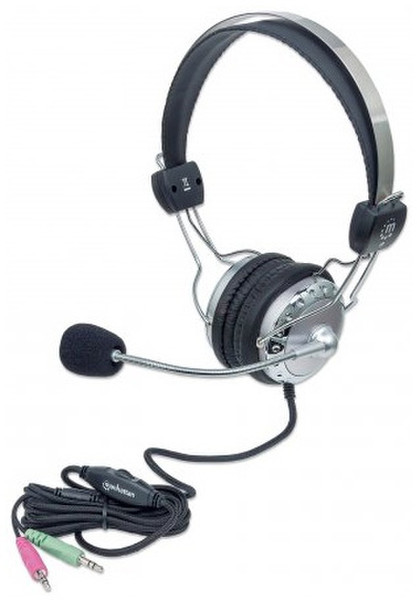 Manhattan 175517 Binaural Head-band Grey headset