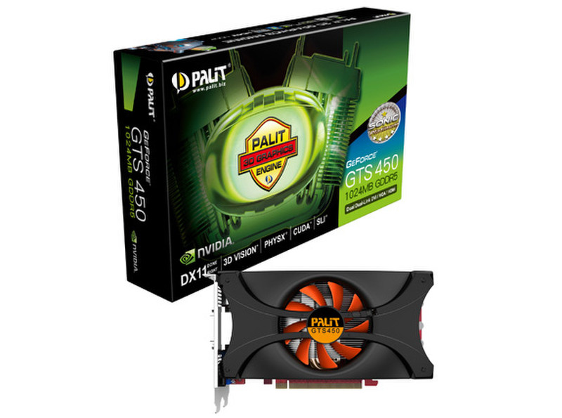 Palit NE5S450HF1101 GeForce GTS 450 1ГБ GDDR5 видеокарта