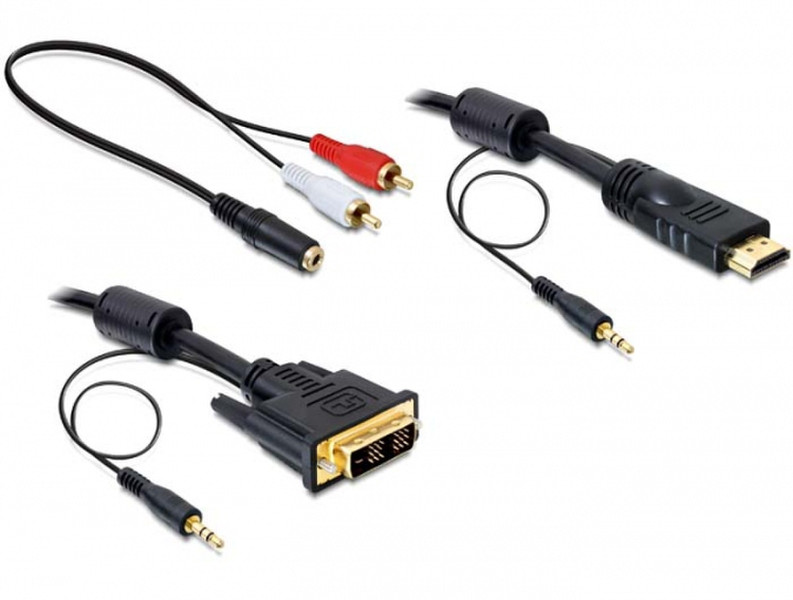 DeLOCK 84455 2m DVI-D HDMI Schwarz Videokabel-Adapter