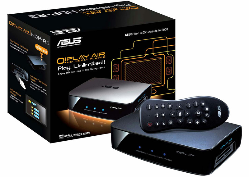 ASUS O!Play Air HDP-R3 WLAN Schwarz Digitaler Mediaplayer