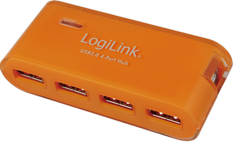 LogiLink UA0090 480Мбит/с Оранжевый хаб-разветвитель
