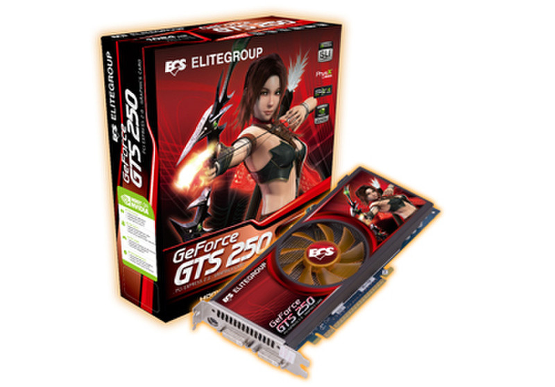 ECS Elitegroup NGTS250-512MX-F GeForce GTS 250 GDDR2 graphics card