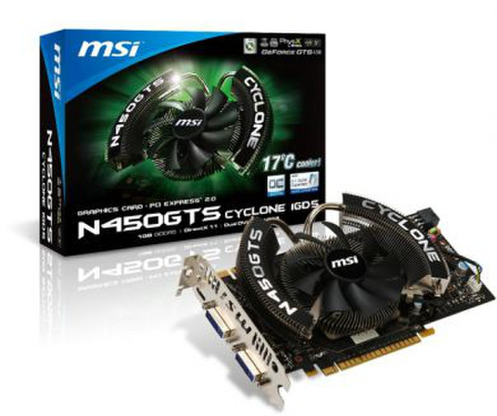 MSI N450GTS CYC 1GD5/OC GeForce GTS 450 1GB GDDR5 graphics card