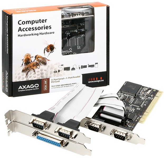 Axago PCIA-S4P Schnittstellenkarte/Adapter