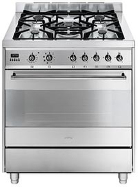 Smeg C8GMXNL Freestanding Gas hob B Stainless steel cooker