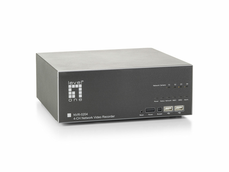 LevelOne KIT:NVR-0204 + FCS-0030 Silber Digitaler Videorekorder (DVR)