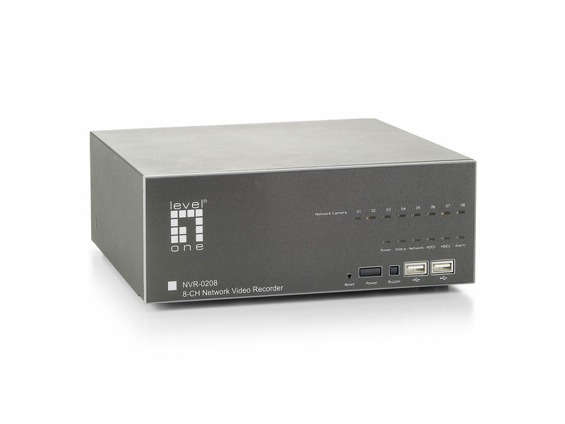 LevelOne KIT:NVR-0208 + FCS-0030 + FCS-1121 Silver digital video recorder