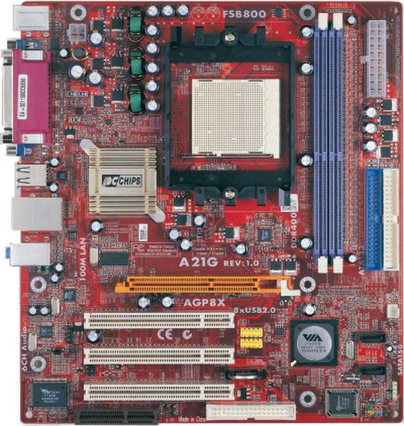 PC CHIPS A21G (V1.1) VIA K8M800 Разъем 939 Микро ATX материнская плата