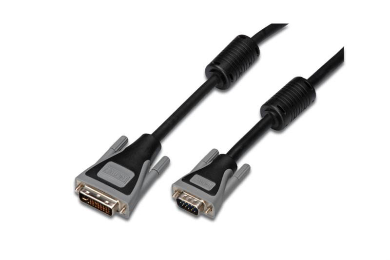 Digitus DK-110034 2.00m DVI-I VGA (D-Sub) Black,Grey video cable adapter
