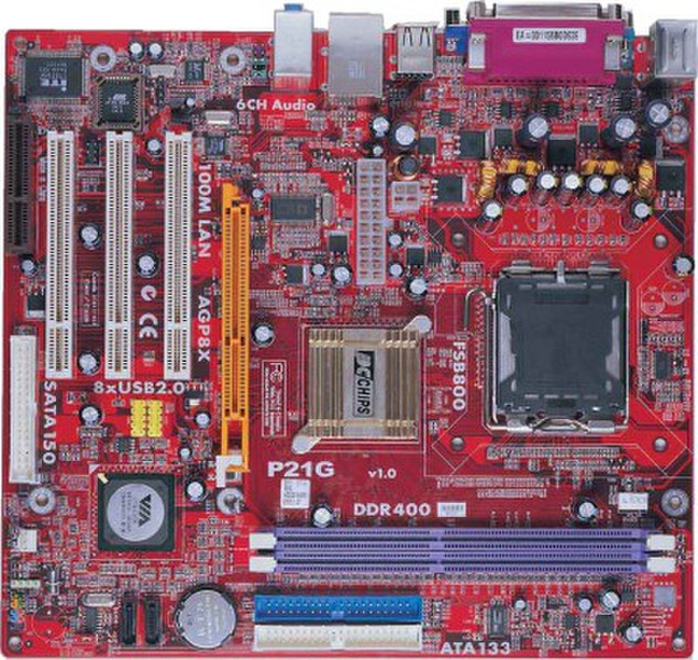 PC CHIPS P21G (V1.0) VIA P4M800 Socket T (LGA 775) Micro ATX motherboard