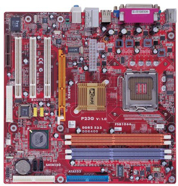 PC CHIPS P23G (V1.0) VIA P4M800 Pro Socket T (LGA 775) Микро ATX материнская плата