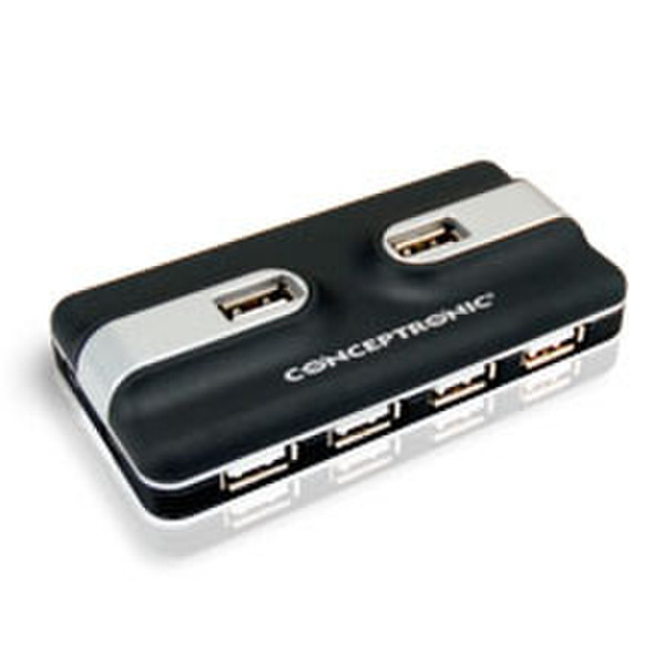 Conceptronic 7 Ports USB 2.0 Hub 480Мбит/с Черный хаб-разветвитель