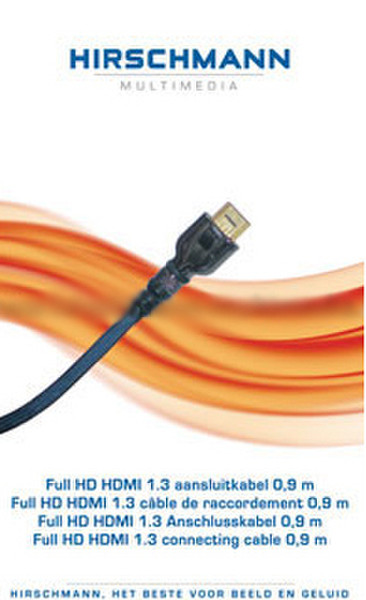 Hirschmann 0.9m HDMI 1.3 0.9м HDMI HDMI Черный HDMI кабель