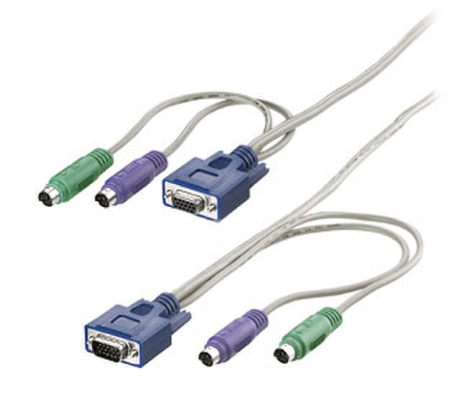 Equip Cable Set PS/2 Slimline 3,0 m 3m Tastatur/Video/Maus (KVM)-Kabel