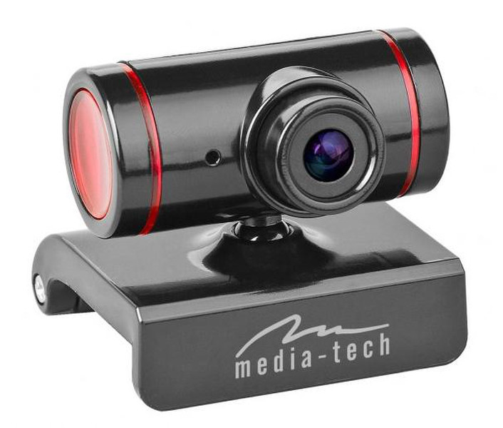 Media-Tech MT4029R 8МП 640 x 480пикселей USB 2.0 Черный, Красный вебкамера