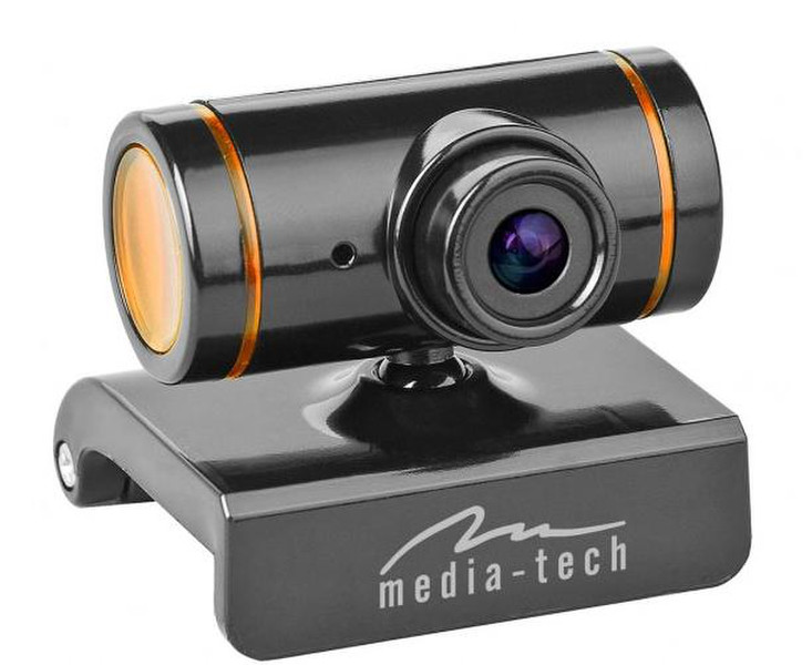 Media-Tech MT4029O 8МП 640 x 480пикселей USB 2.0 Черный, Оранжевый вебкамера