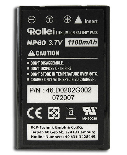 Rollei NP60 Lithium-Ion (Li-Ion) 1100mAh 3.7V rechargeable battery