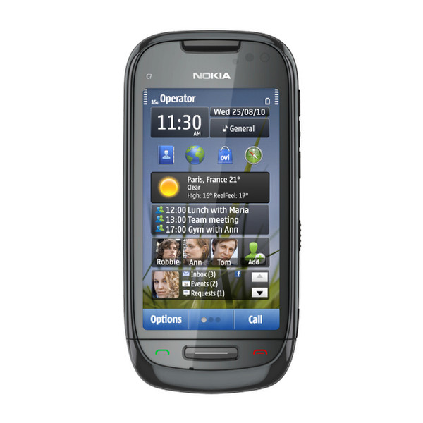 Nokia C7-00 Single SIM Schwarz Smartphone