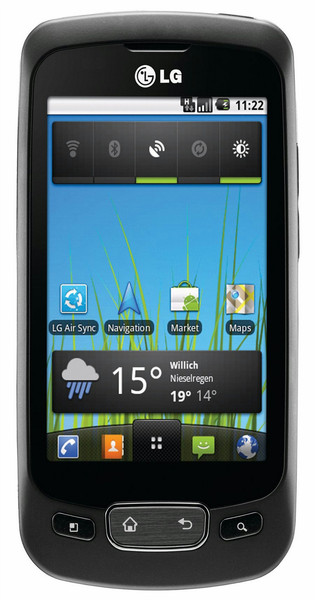 LG Optimus One P500 Одна SIM-карта Черный смартфон