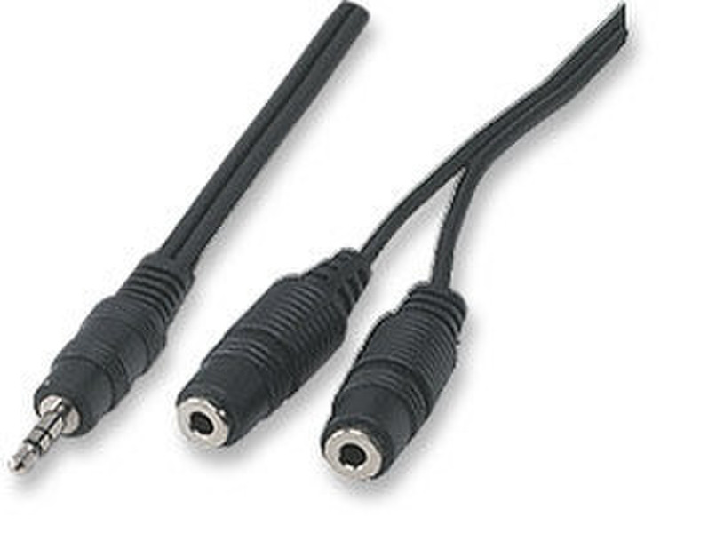 Manhattan 370769 0.15м 3,5 мм 3,5 мм Черный аудио кабель