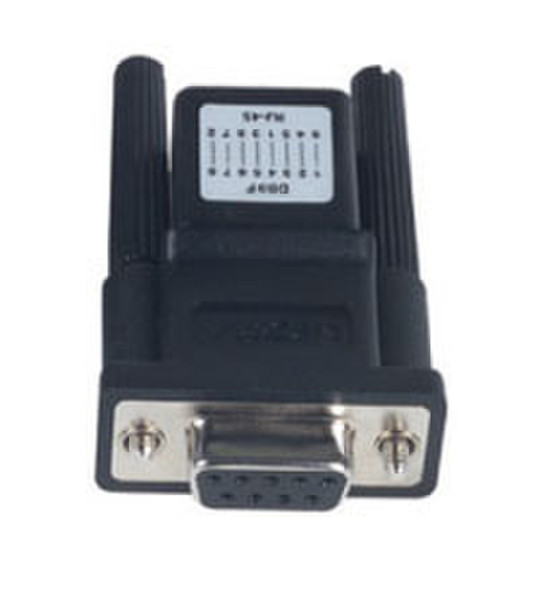 Moxa ADP-RJ458P-DB9F RJ-45 DB-9F Black cable interface/gender adapter
