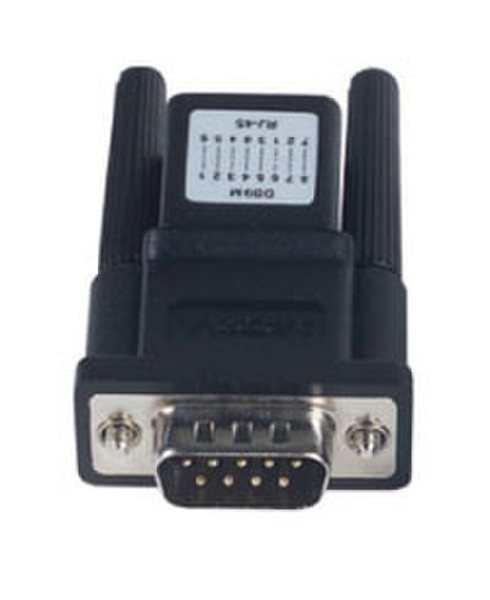 Moxa ADP-RJ458P-DB9M RJ-45 DB-9M Black cable interface/gender adapter