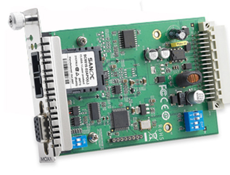 Moxa TCF-142-M-SC-RM RS-232/422/485 Fiber (SC) serial converter/repeater/isolator