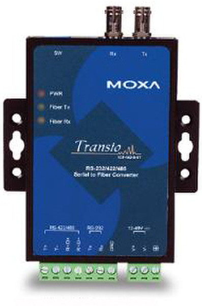 Moxa TCF-142-M-ST-T RS-232/422/485 Fiber (ST) serial converter/repeater/isolator