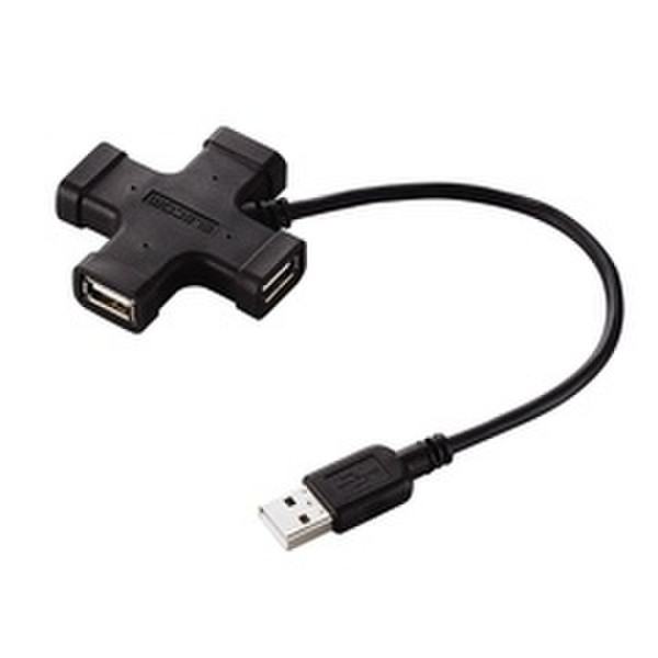 Ednet USB Hub 4Port, X 480Мбит/с Черный хаб-разветвитель