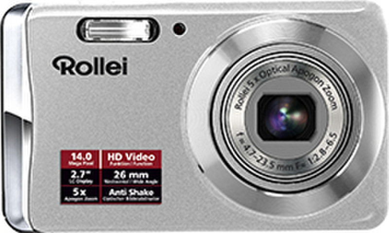 Rollei Compactline 390 SE Kompaktkamera 14MP 1/2.33Zoll CCD 4288 x 2848Pixel Silber