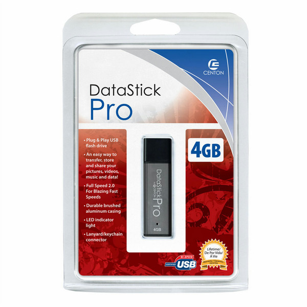 Centon 4GB DataStick Pro 4GB USB 2.0 Typ A Grau USB-Stick