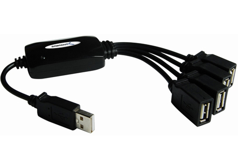 Sabrent USB 2.0 Hub 480Мбит/с Черный хаб-разветвитель