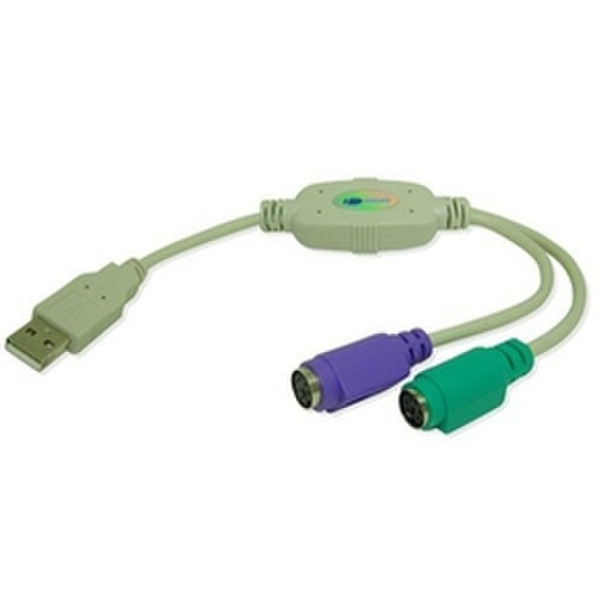 Link Depot USB-PS2 USB 2.0 PS/2 Green,Purple,White cable interface/gender adapter