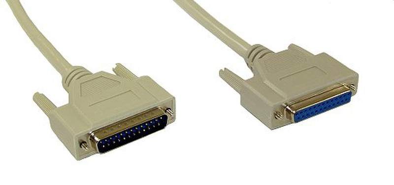 InLine 11420M 10m DB25M DB25F Beige serial cable