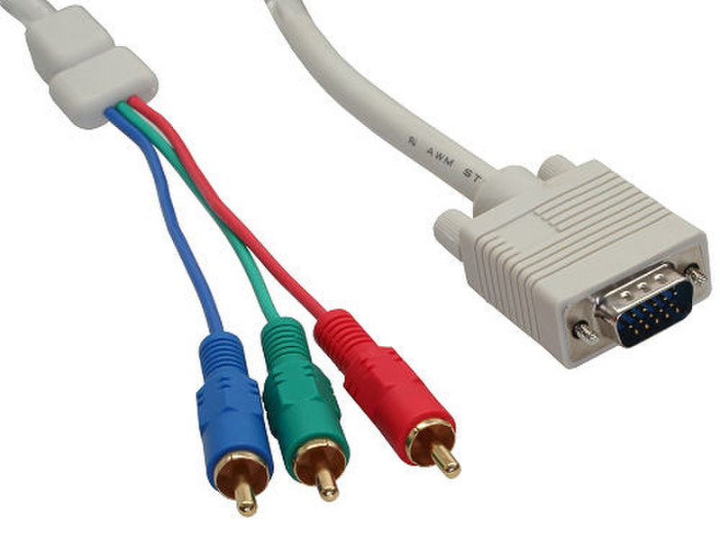 InLine 17201 1м VGA (D-Sub) RCA Разноцветный адаптер для видео кабеля