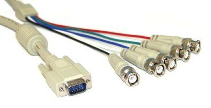 InLine 17555 5m 15HD Beige video cable adapter