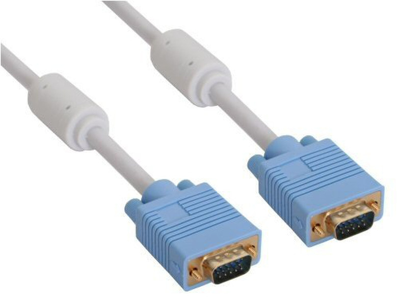 InLine 17710W 3m VGA (D-Sub) VGA (D-Sub) Blau, Weiß VGA-Kabel