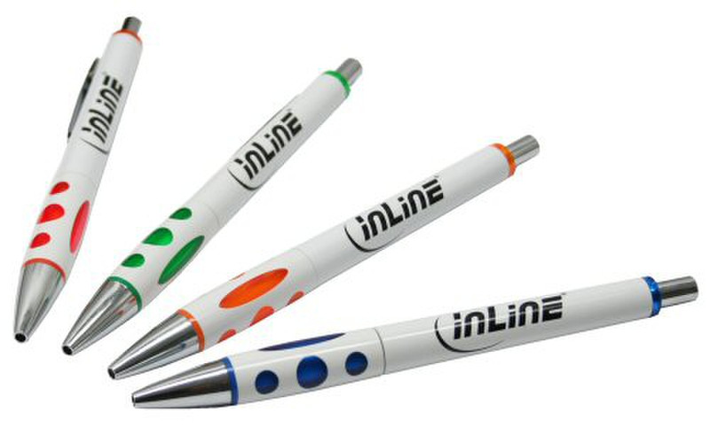 InLine 22313S Синий, Зеленый, Оранжевый, Красный 4шт шариковая ручка