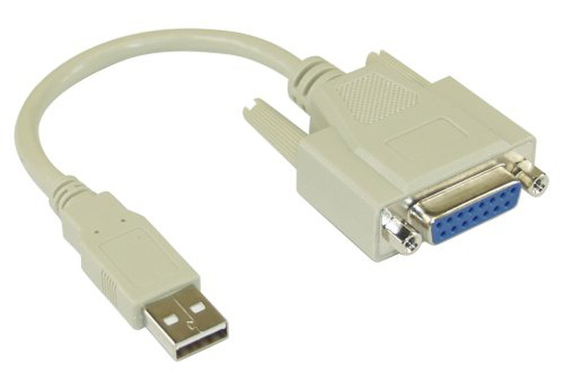 InLine 33101 USB A DB15 Beige cable interface/gender adapter