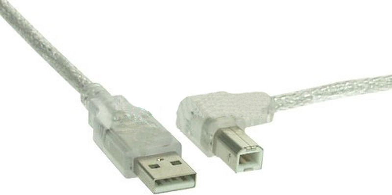 InLine 2m USB 2.0 Angeled 2м USB A USB B Прозрачный кабель USB